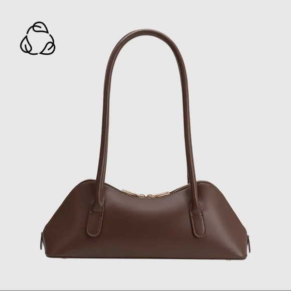 Melie Bianco Chocolate Brown Vegan Shoulder Bag NWT - Picture 4 of 4